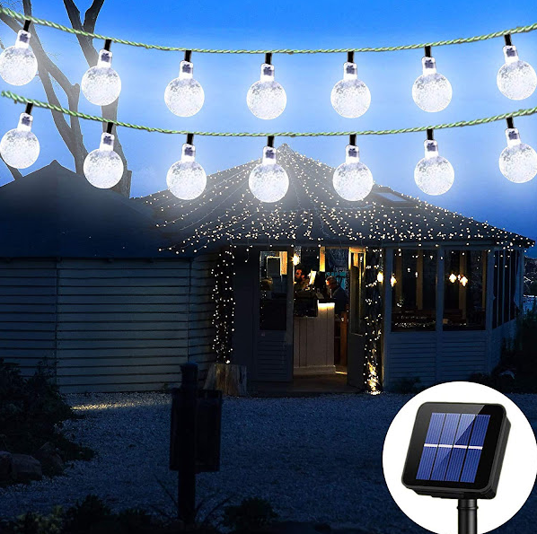 Instalatie solara LED 20 globulete multi color