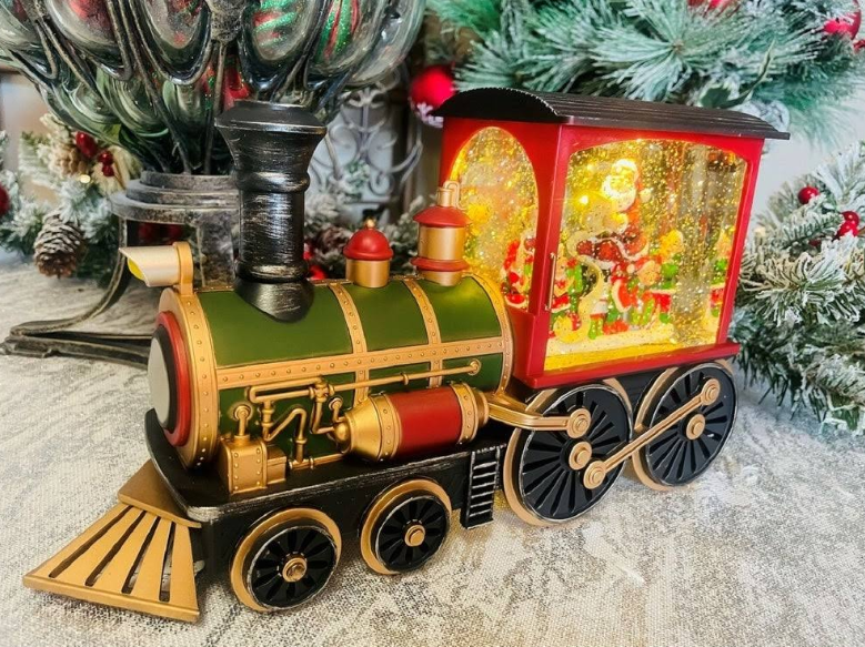 Trenulet de craciun muzical, dimensiune 7.125” H
