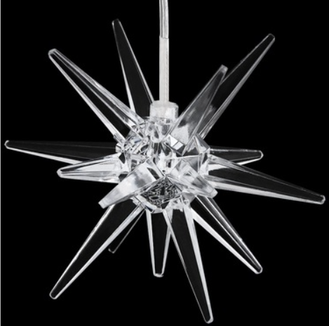 Decoratiune de Craciun din sticla suspendata Fulg de zapada,15cm