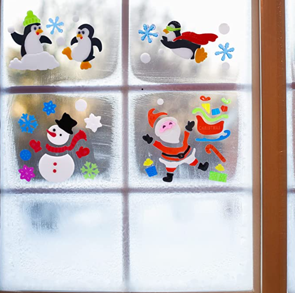 Set 3 Decoratiuni gel pentru geam Craciun - XXL 