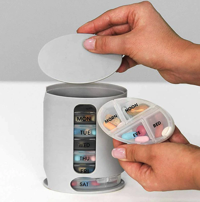 Cutie pastile organizator medicamente, 7 zile, recipiente detasabile cu 4 compartimente