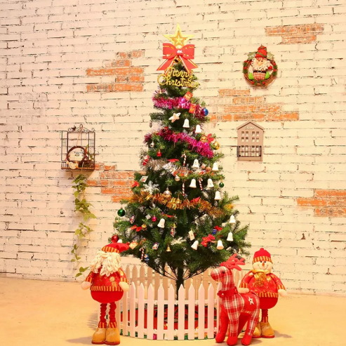 Brad de Craciun artificial, impodobit, inaltime 180cm Cu 24 Globuri + 4 Beteala 2M + Instalatie 100 LED + Suport Metalic