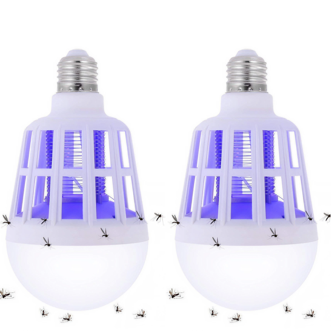 1+1 PROMO Bec LED Anti-Insecte 15W E27 | Iluminat + Lampa UV Anti-Tantari | Interior Exterior | Elimina Tantari Muste Gandaci 