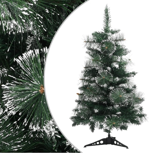 Brad de Crăciun artificial, cu suport, aspect nins, 60 cm