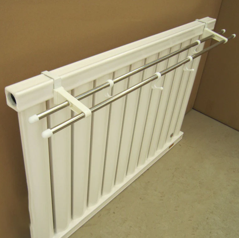 Suport dublu pentru uscare prosoape, cu prindere pe calorifer, 50cm