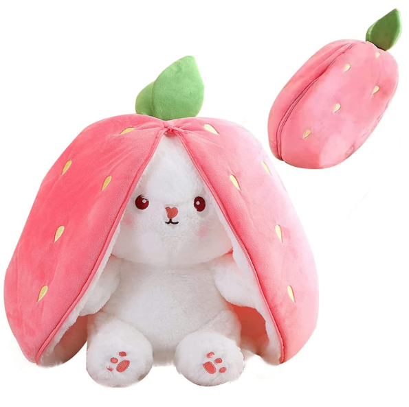 Jucarie de plus, Iepurasul Capsunica, roz, 20 cm