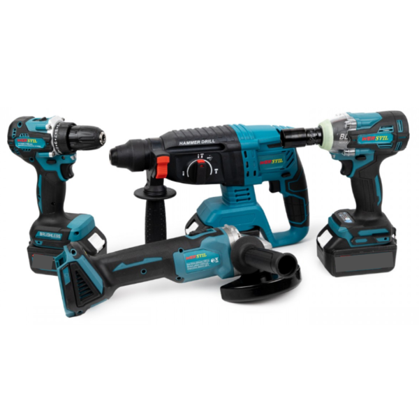 Trusa 4 Scule : Autofiletanta + Flex + Rotopercutor + Masina Cu Impact | 3 Acumulatori 48V 5AH | Set Profesional Fara Fir
