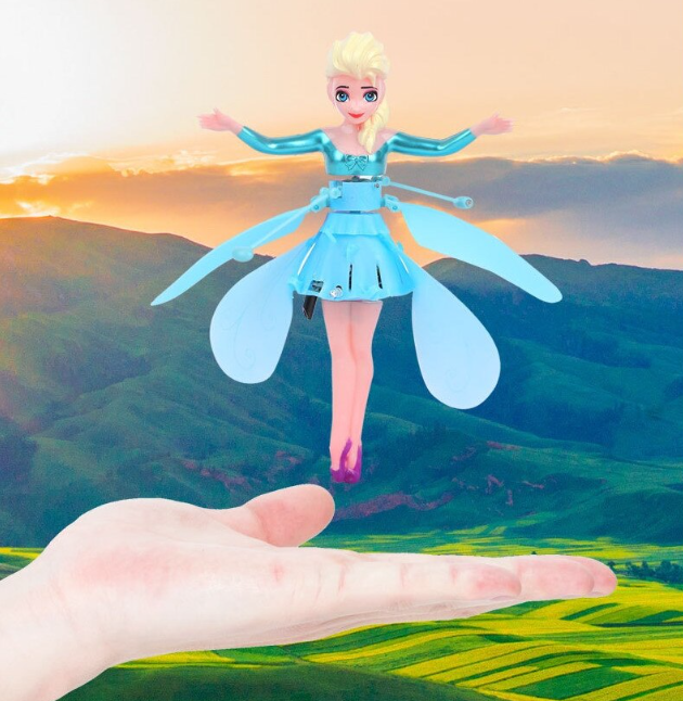 Papusa Zana zburatoare controlata prin miscarea mainii, incarcare rapida prin USB, timp de zbor 10 min