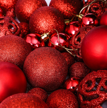 Set globuri de Craciun, 42 piese, Rosu
