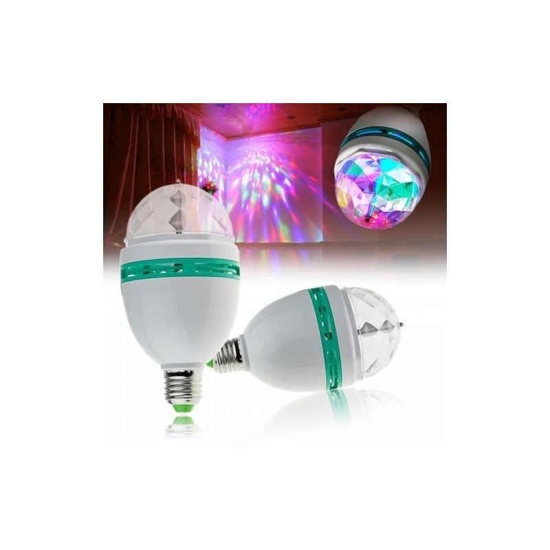 1 + 1 GRATIS - Bec cu LED rotativ, RGB proiector multicolor 3W 