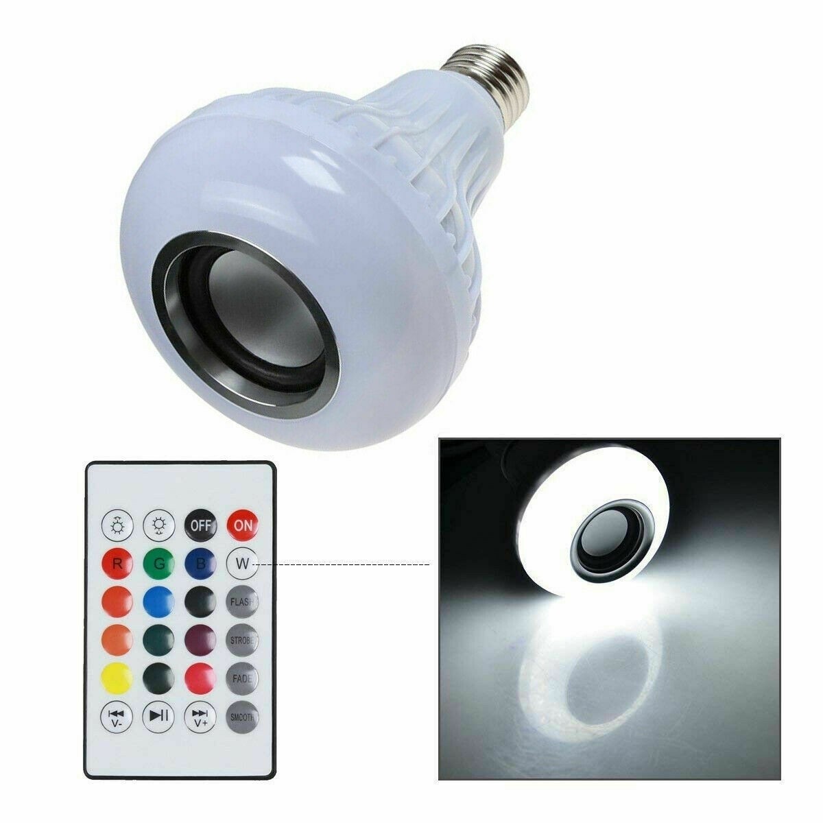 Bec bluetooth LED cu boxa, jocuri de lumini si telecomanda