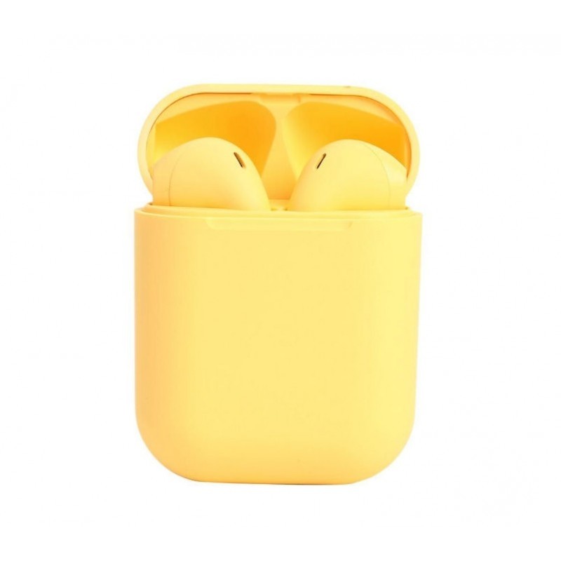 Casti wireless TWS i12, Bluetooth 5.0, Touch, Compatibile Android & iOS, GALBEN teleMAG