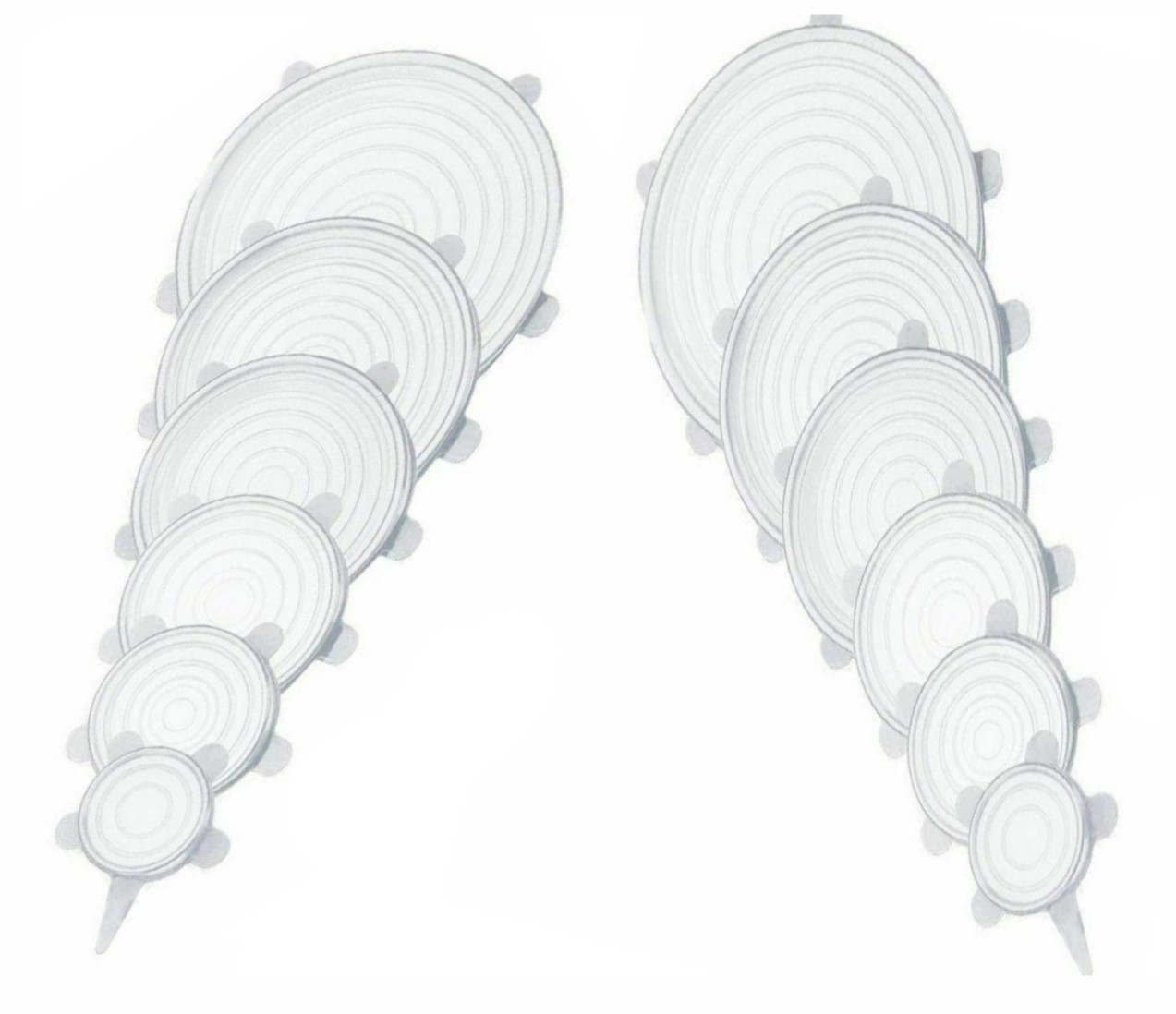 Set 12 capace flexibile din silicon, marimi diferite