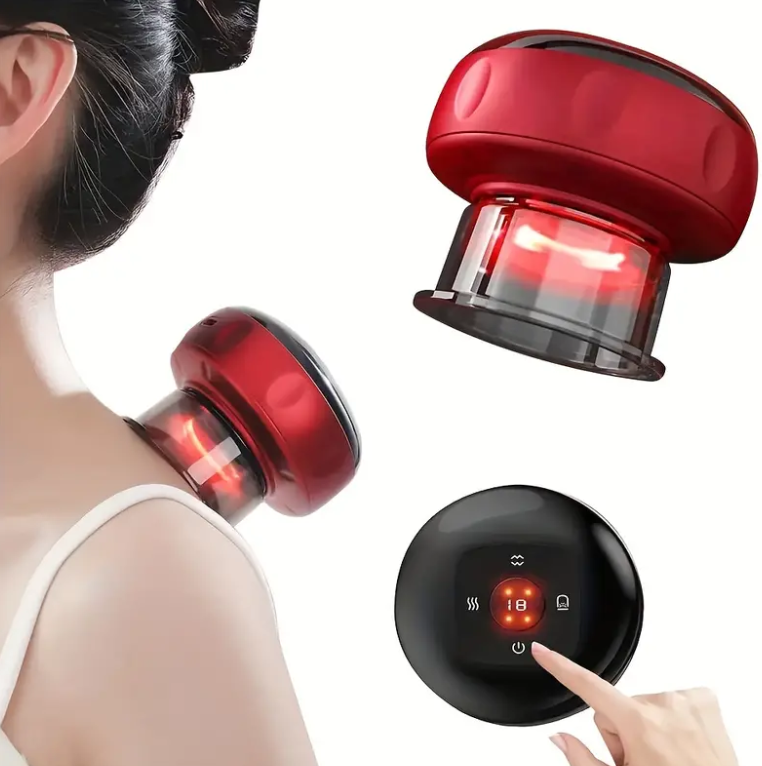 Aparat Masaj Vacuum Electric, Imbunatateste circulatia sanguina, 12 niveluri Lumina Rosie si Presiune Negativa