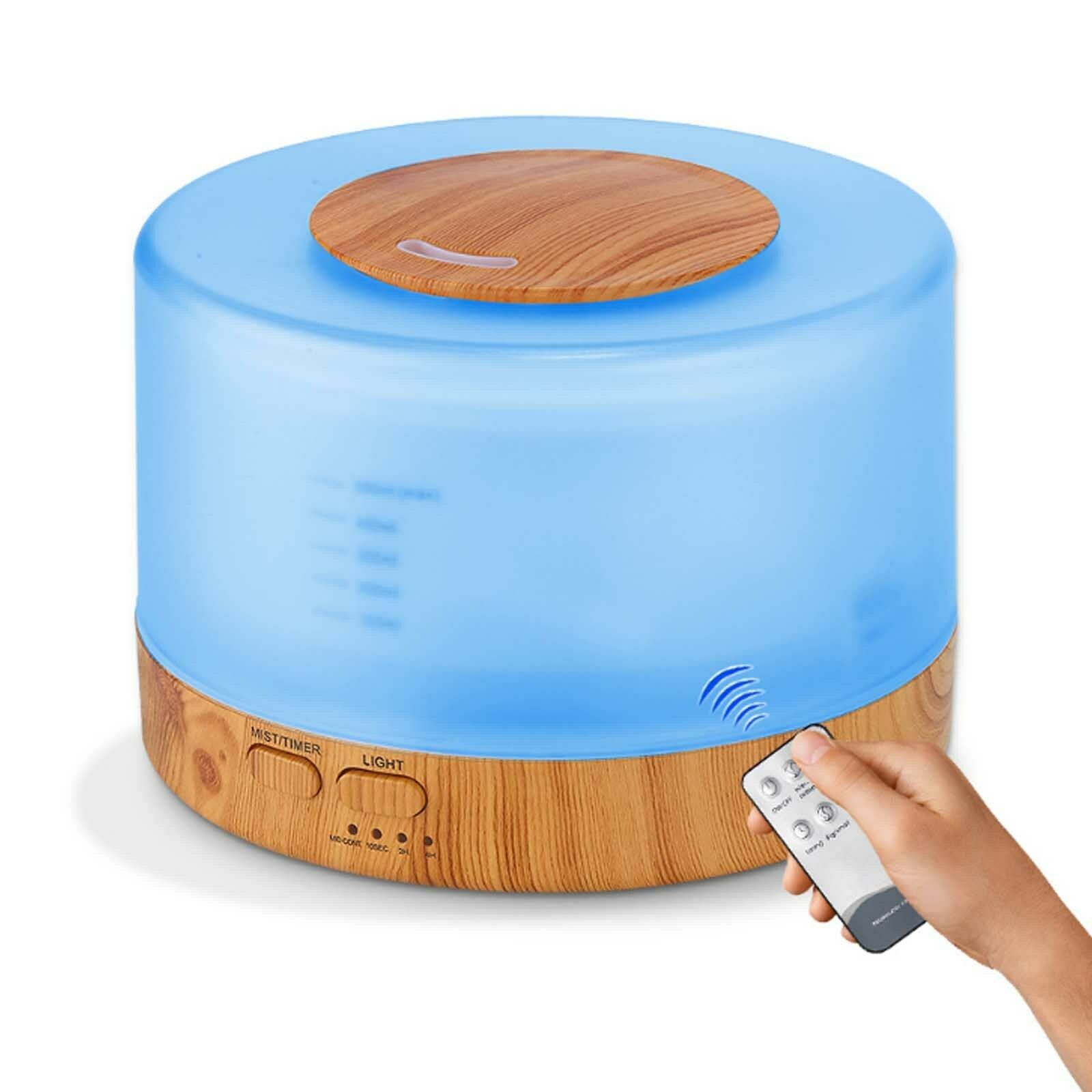 Difuzor Aromaterapie/Umidificator cu ultrasunete cu telecomanda, capacitate 500ml, LED 7 culori teleMAG