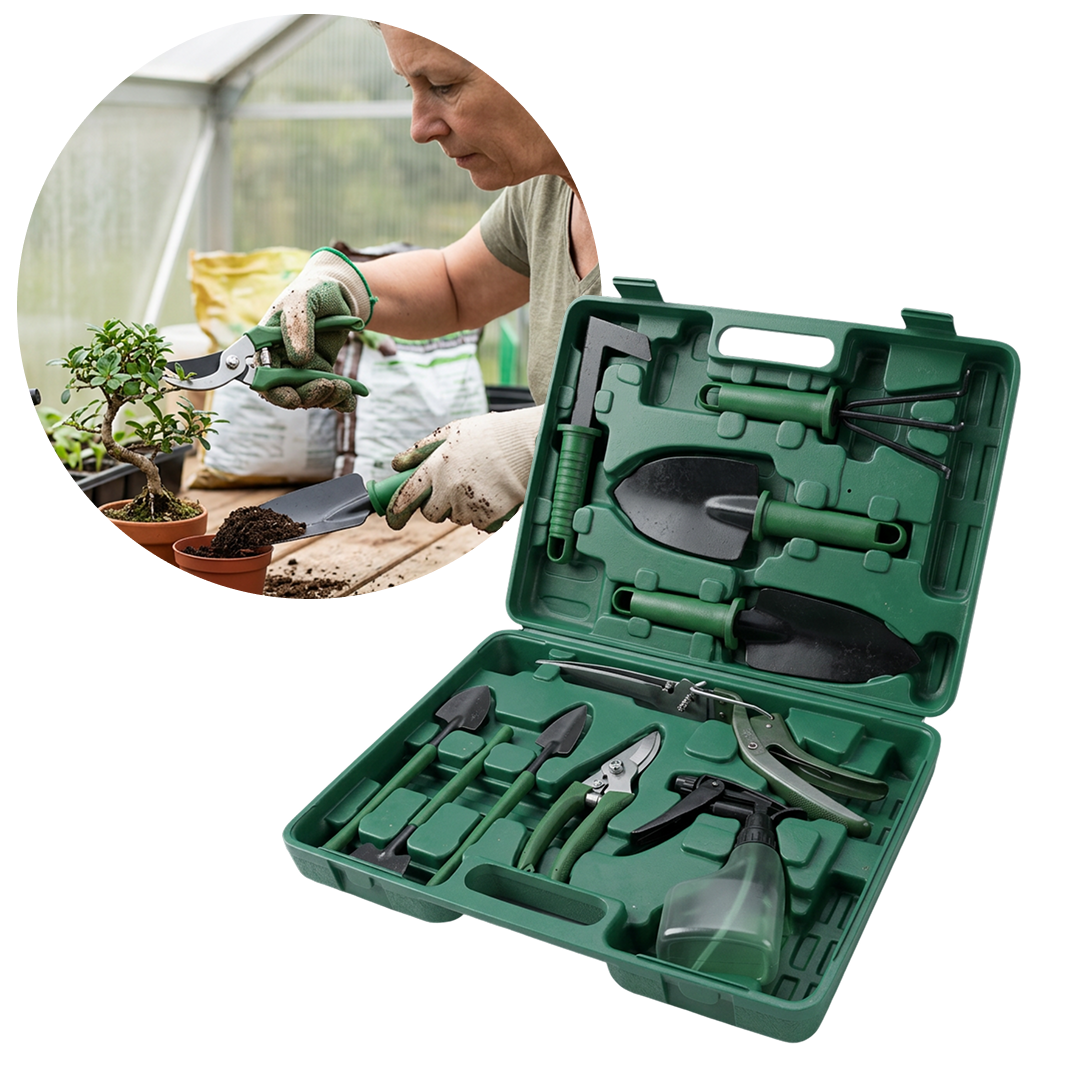 Set Unelte Gradinarit 10 Piese | Otel Inoxidabil | Trusa Portabila | Ergonomic & Durabil