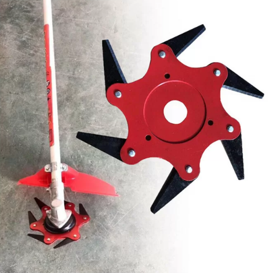 Disc cu 6 cutite pliabile pentru motocoasa, 255x25.4 mm