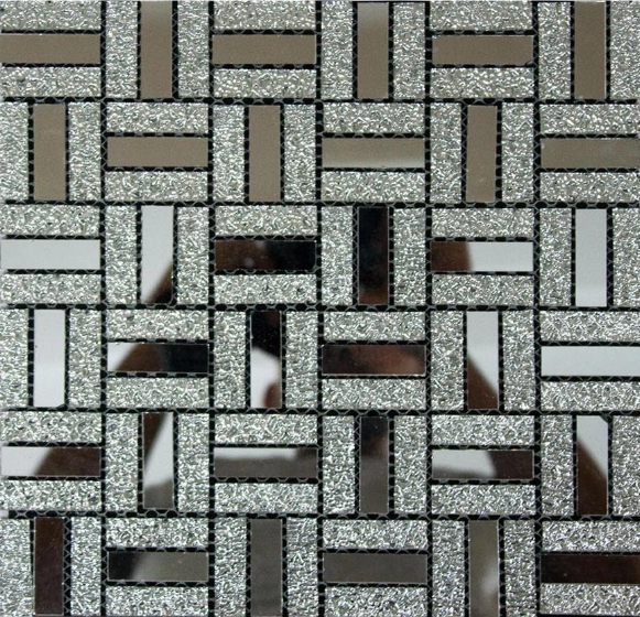 Placa autoadeziva, Mozaic sticla, lucios, Oglinda, 30 x 30 cm