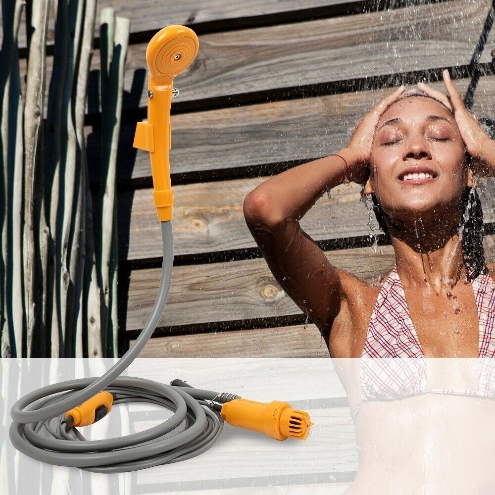 Set Dus Auto Electric Portabil 12V, Cablu 5m si Furtun 2m - Ideal pentru Camping si Calatorii