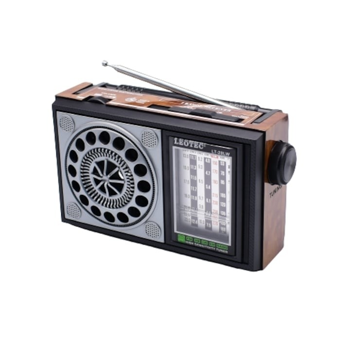 Radio Portabil Retro Stil Industrial | AM FM LW SW1-4 MP3 | USB AUX Antena Telescopica | Alimentare Retea Sau Baterii