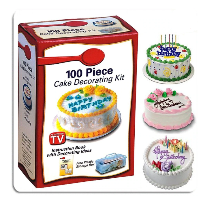 Set 100 piese pentru decorare torturi si prajituri, plastic.