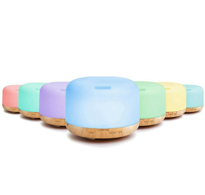 Difuzor aromaterapie cu ultrasunete, capacitate 300ml, LED 7 culori teleMAG