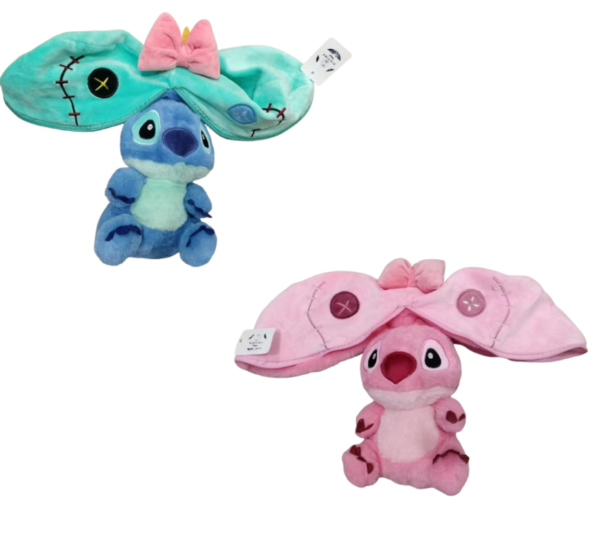 1 + 1 GRATIS - Jucarie de plus Stitch si Angel, Moale si Catifelat, doar albasru