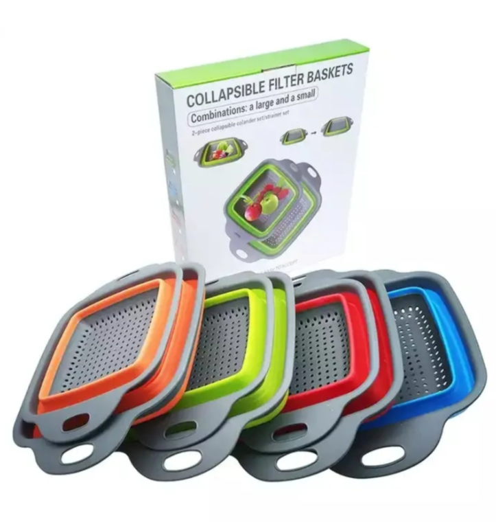 Stercuratoare silicon pliabila patrata, pentru spalat fructe, legume