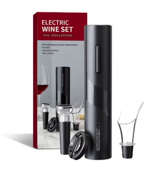 Set tirbuson electric pentru vin 4in1, reincarcabil prin USB
