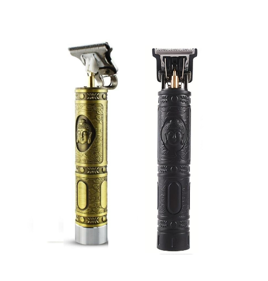 1 + 1 GRATIS - Aparat de tuns profesional, reincarcabil, fara fir, Buddha, auriu + Aparat electric de tuns/conturare, reincarcabil, fara fir, Buddha, negru