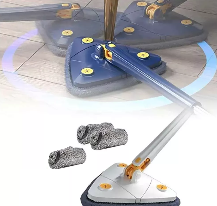 Mop cu cap triunghiular, reglabil, rotire 360 grade cu 3 lavete incluse