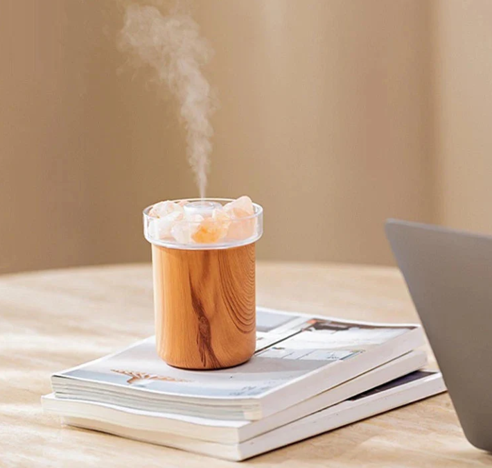Umidificator cu cristale de sare de Himalaya, LED, 2W, USB