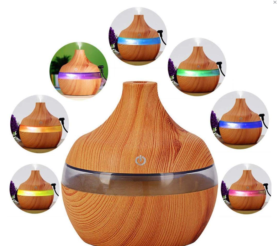 Umidificator si Difuzor de aromaterapie, 7 culori ambientale, capacitate 300 ml
