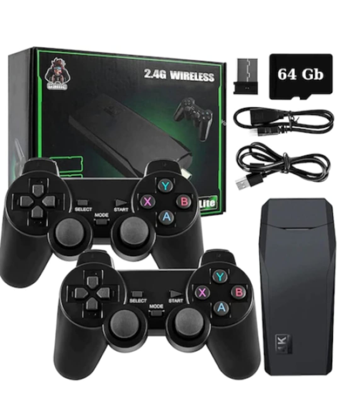 Consola Retro Tip Stick, Pana la 10.000 Jocuri, Compatibila Cu 9 Emulatoare, 2 X Controler Wireless, HDMI, USB Wireless 2.4 Ghz