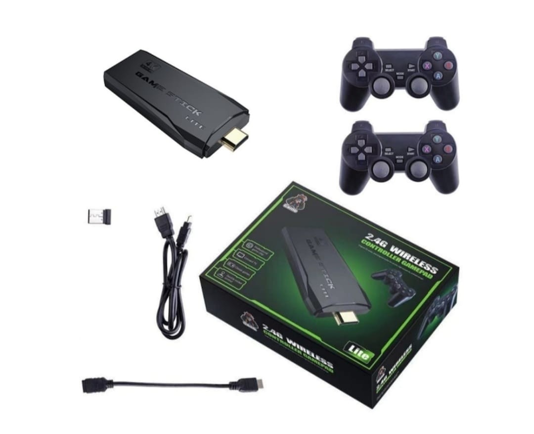 Consola Retro Tip Stick, Pana la 10.000 Jocuri, Compatibila Cu 9 Emulatoare, 2 X Controler Wireless, HDMI, USB Wireless 2.4 Ghz