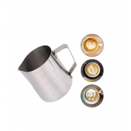 Cana din inox cu gradatie, latiera pentru spumare cu maner, cana de lapte sau cappucino