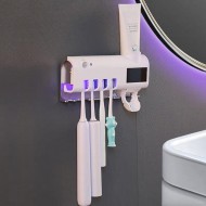 Dozator pentru pastă de dinți, cu alimentare solară și sterilizator UV pentru periuțe