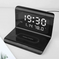 Ceas digital led cu alarma cu incarcator Incarcare Rapida Wireless 7.5W-10W si lampa veghe