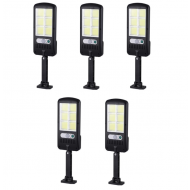 Set 5 Lampi solare de exterior JY-150 , senzor de miscare , 3 setari , 150 LED COB , rezistenta la apa