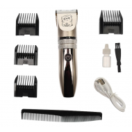 Masina de tuns silentioasa pentru pisici, caini, Boxin, 4 capete, cablu USB de reincarcare, perie curatare, argintiu