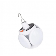 Lampa Solara Pliabila, 5 Moduri iluminare, Impermeabila, Alba, prindere cu Carlig