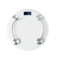 Cantar corporal, display LCD, inchidere automata, indicator baterie, 150 kg, Sticla transparenta, Patrat/Rotund