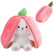 Jucarie de plus, Iepurasul Capsunica, roz, 20 cm