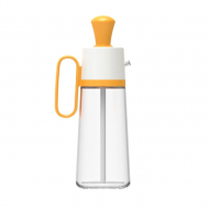 Dispenser din sticla pentru ulei/otet/sosuri, cu perie, 550 ml