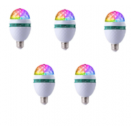 Pachet Promo - Set 5 x Bec cu LED rotativ, RGB proiector multicolor 3W 