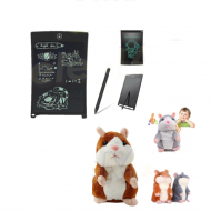 Pachet Promo : Jucarie interactiva Hamsterul Vorbitor + Tableta grafica pentru scris si desenat cu buton de stergere automata si creion special inclus