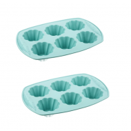 1 + 1 GRATIS - Forma din silicon pentru savarine, 6 cavitati