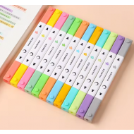 Set 12 evidentiatoare, Textmarker Highlighter, 2 Capete, Multicolor