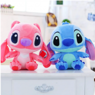 1 + 1 PROMO - Jucarie de Plus - Stitch si Angel, Personajele Din Lilo Si Stitch, Albastru/Roz