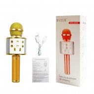 Microfon wireless profesional, cu Bluetooth 4.1 si boxe incorporate, Gold